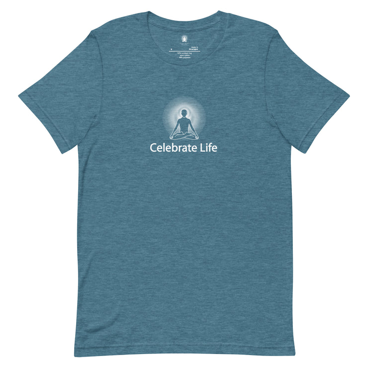 "Celebrate Life" Positive Thought Brand Unisex T-Shirt (White Graphic)