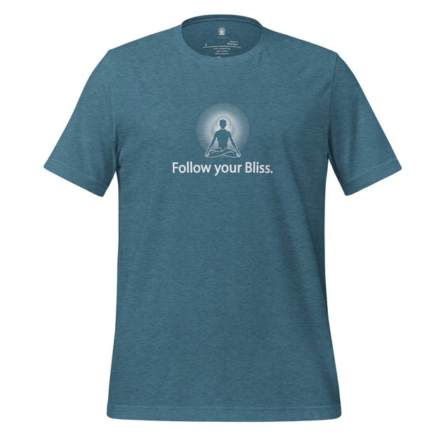 "Follow Your Bliss" Positive Thought Brand Unisex T-Shirt (White Graphic)