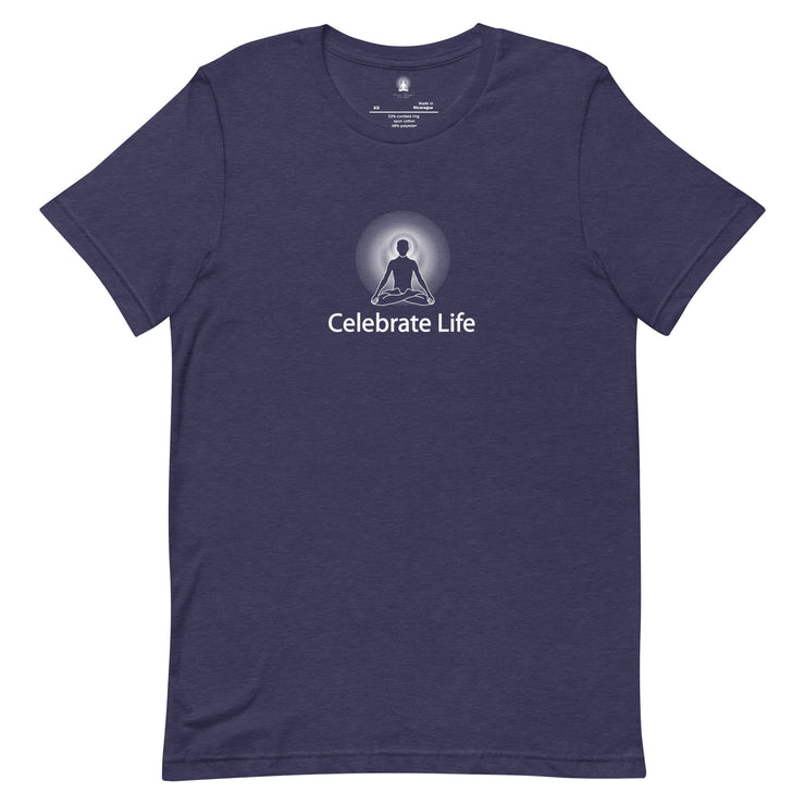"Celebrate Life" Positive Thought Brand Unisex T-Shirt (White Graphic)