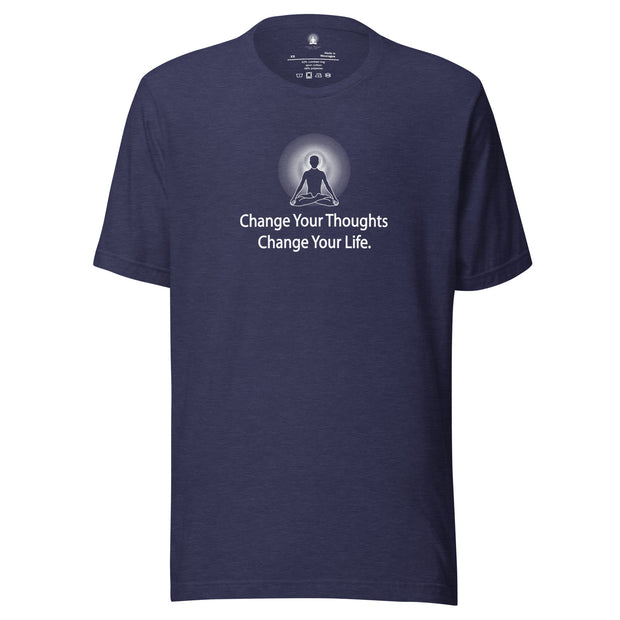 "Change Your Thoughts, Change Your Life" Positive Thought Brand Unisex T-Shirt (White Graphic)