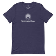 "Happiness is a Choice" Positive Thought Brand Unisex T-Shirt (White Graphic)