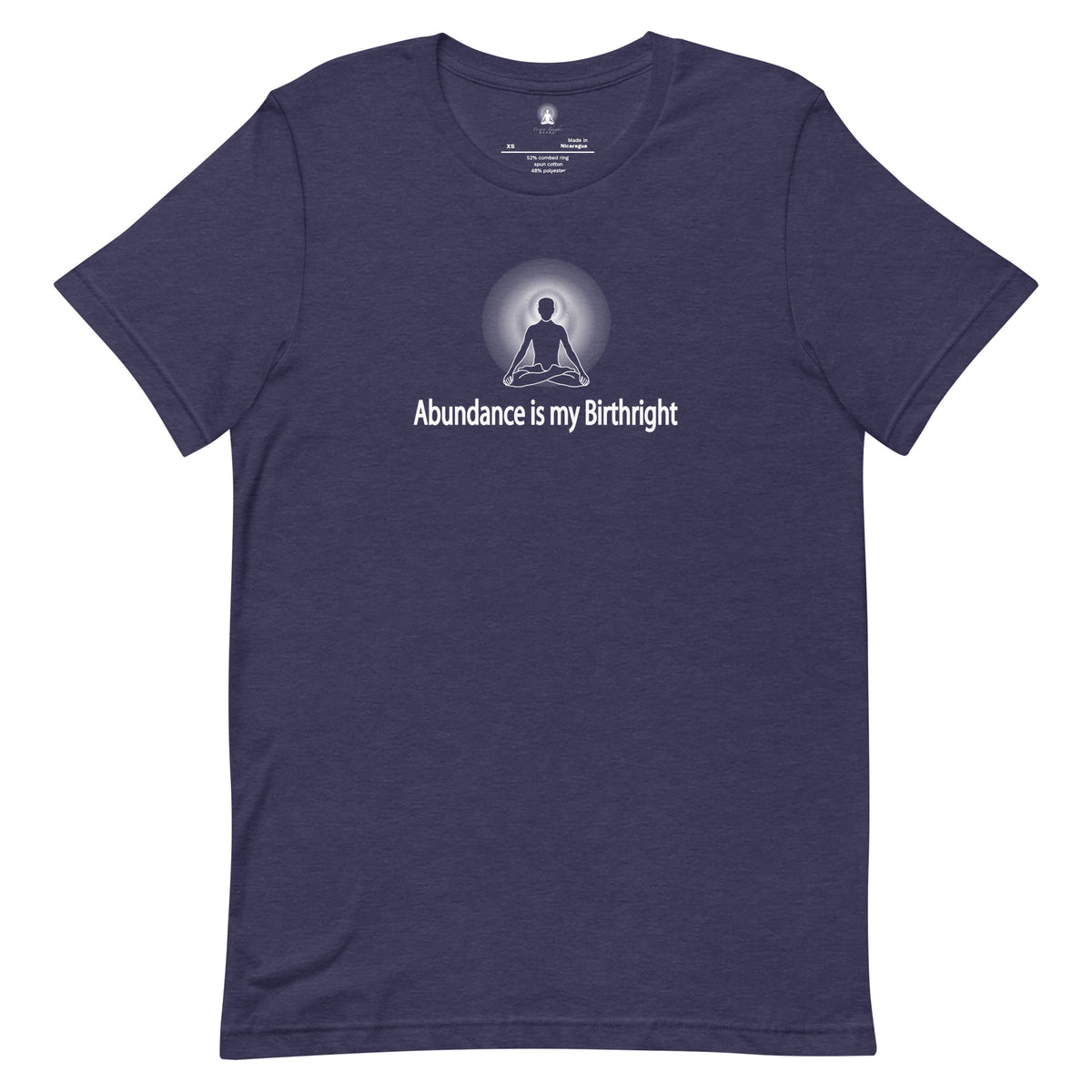 "Abundance is my Birthright" Positive Thought Brand Unisex T-Shirt (White Graphic)