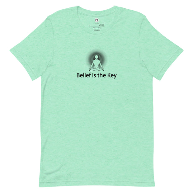 "Belief is the Key" Positive Thought Brand Unisex T-Shirt (Black Graphic)