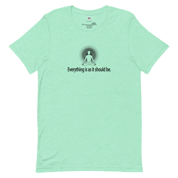 "Everything is as it should be" Positive Thought Brand Unisex T-Shirt (Black Graphic)