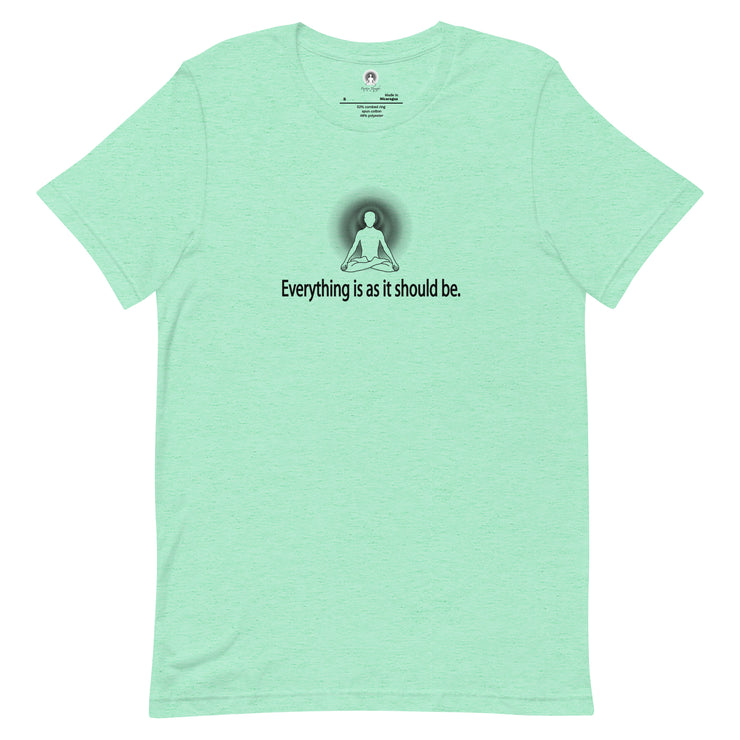 "Everything is as it should be" Positive Thought Brand Unisex T-Shirt (Black Graphic)