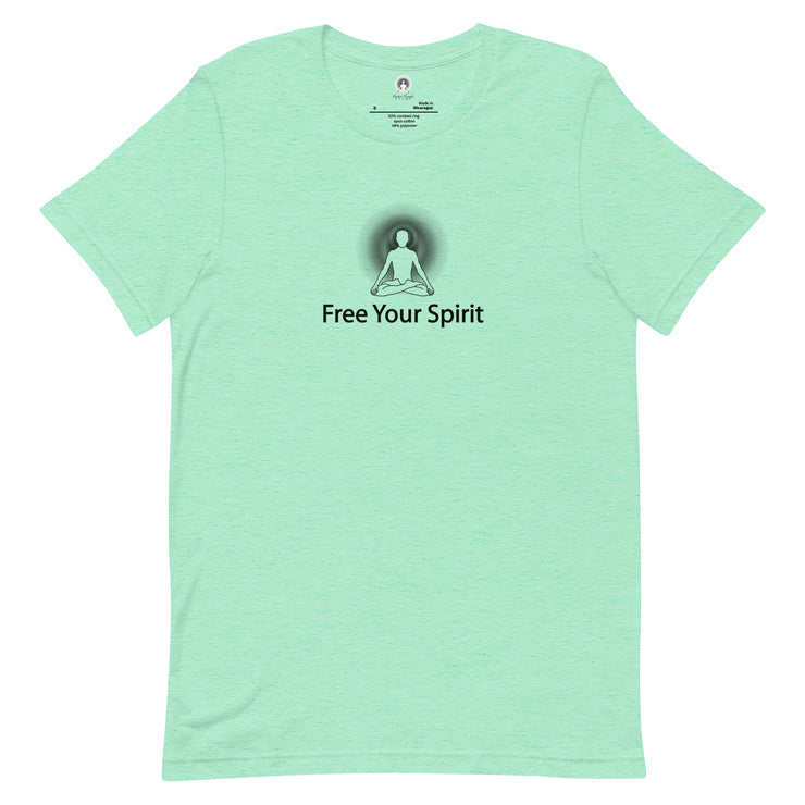 "Free Your Spirit" Positive Thought Brand Unisex T-Shirt (Black Graphic)