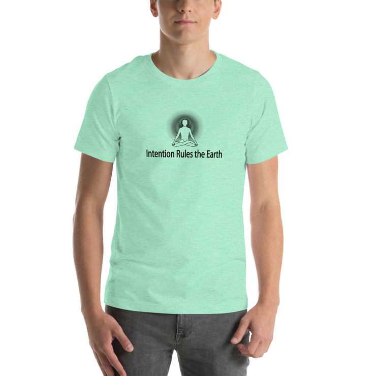 "Intention Rules the Earth" Positive Thought Brand Unisex T-Shirt (Black Graphic)