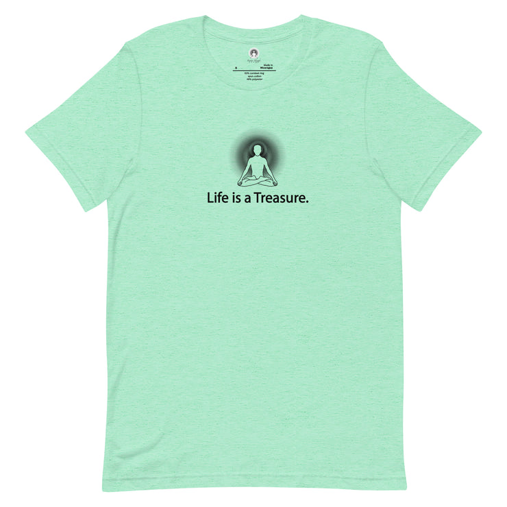 "Life is a Treasure" Positive Thought Brand Unisex T-Shirt (Black Graphic)