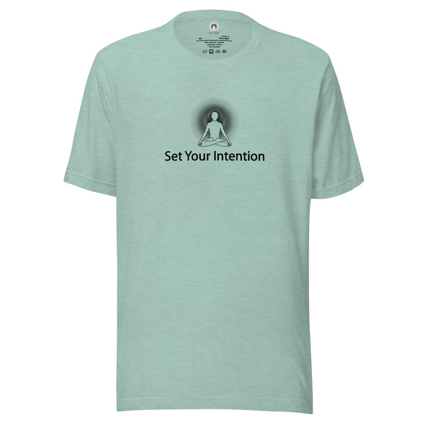"Set Your Intention" Positive Thought Brand Unisex T-Shirt (Black Graphic)