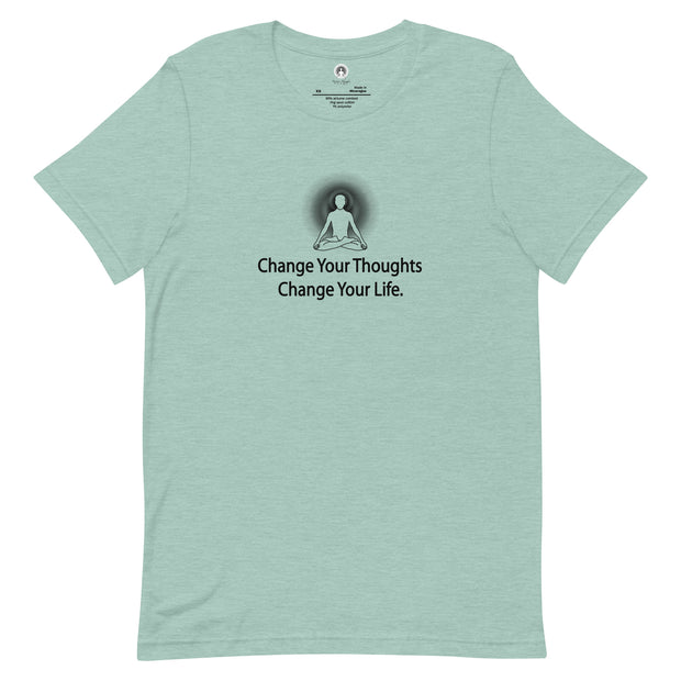 "Change Your Thoughts, Change Your Life" Positive Thought Brand Unisex T-Shirt (Black Graphic)