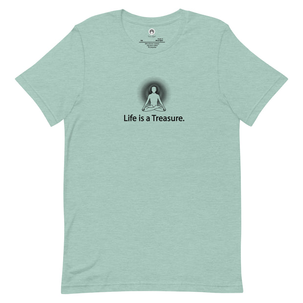 "Life is a Treasure" Positive Thought Brand Unisex T-Shirt (Black Graphic)