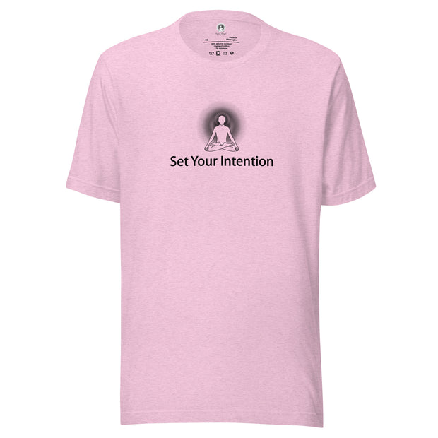 "Set Your Intention" Positive Thought Brand Unisex T-Shirt (Black Graphic)