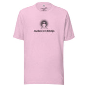 "Abundance is my Birthright" Positive Thought Brand Unisex T-Shirt (Black Lettering)