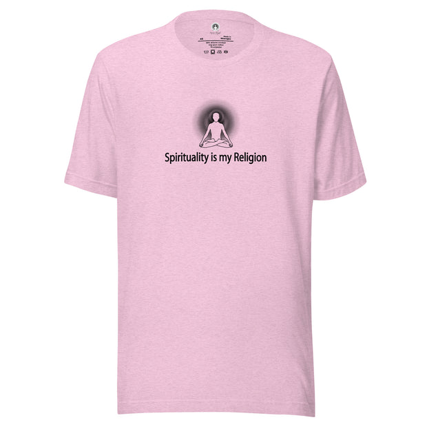 "Spirituality is my Religion" Positive Thought Brand Unisex T-Shirt (Black Graphic)