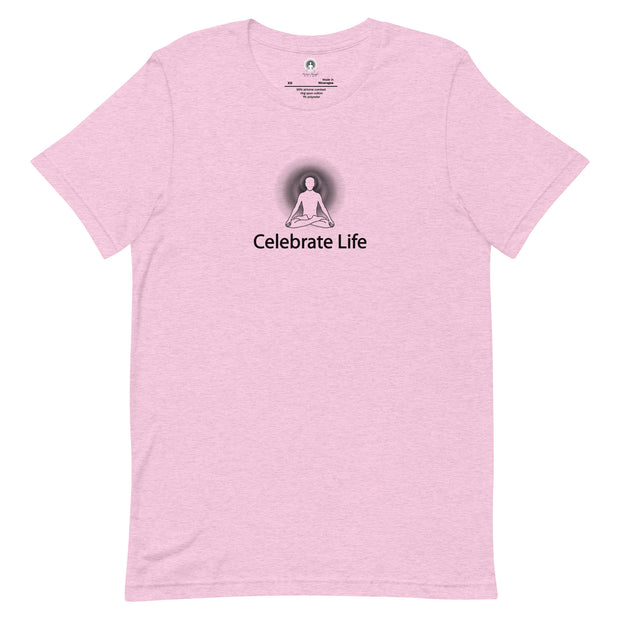 "Celebrate Life" Positive Thought Brand Unisex T-Shirt (Black Graphic)