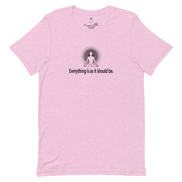 "Everything is as it should be" Positive Thought Brand Unisex T-Shirt (Black Graphic)