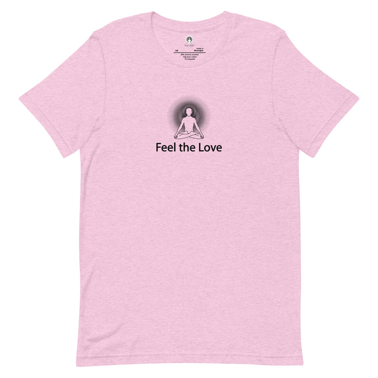 "Feel the Love" Positive Thought Brand Unisex T-Shirt (Black Graphic)