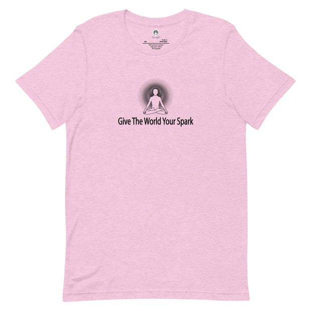 "Give the World Your Spark" Positive Thought Brand Unisex T-Shirt (Black Graphic)