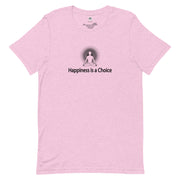 "Happiness is a Choice" Positive Thought Brand Unisex T-Shirt (Black Graphic)