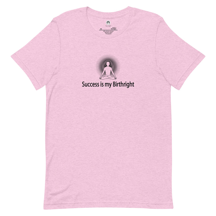 "Success is my Birthright" Positive Thought Brand Unisex T-Shirt (Black Graphic)