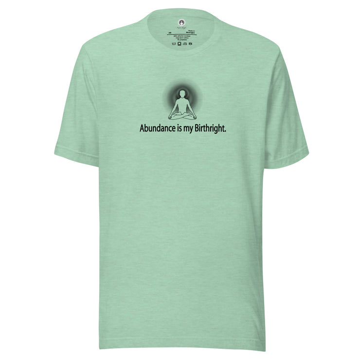 "Abundance is my Birthright" Positive Thought Brand Unisex T-Shirt (Black Graphic)