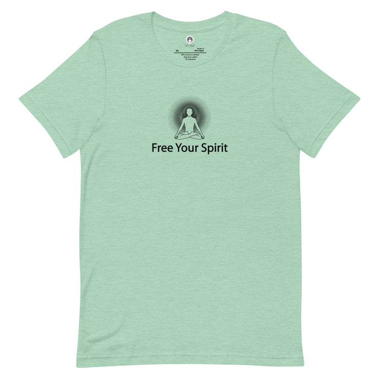 "Free Your Spirit" Positive Thought Brand Unisex T-Shirt (Black Graphic)