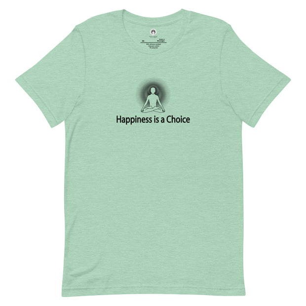 "Happiness is a Choice" Positive Thought Brand Unisex T-Shirt (Black Graphic)