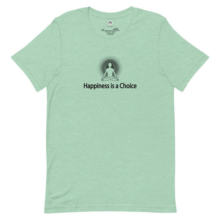 "Happiness is a Choice" Positive Thought Brand Unisex T-Shirt (Black Graphic)