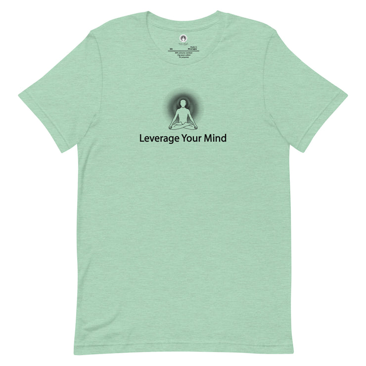 "Leverage Your Mind" Positive Thought Brand Unisex T-Shirt (Black Graphic)