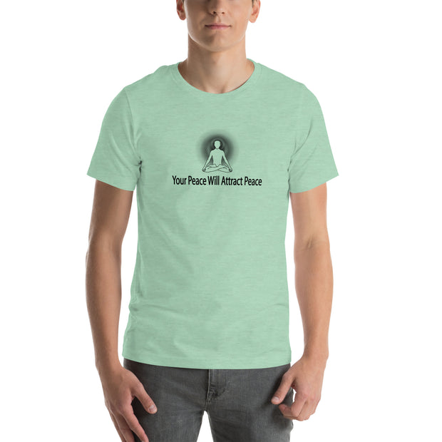 "Your Peace Will Attract Peace" Positive Thought Brand Unisex T-Shirt (Black Graphic)