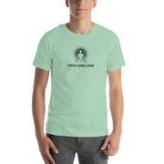 "Love, Love, Love" Positive Thought Brand Unisex T-Shirt (Black Graphic)