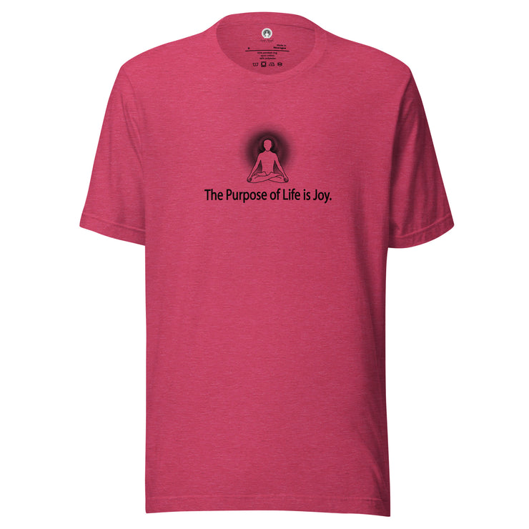 "The Purpose of Life is Joy" Positive Thought Brand Unisex T-Shirt (Black Graphic)