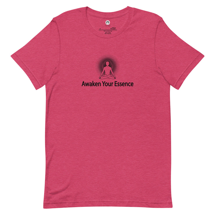 "Awaken Your Essence" Positive Thought Brand Unisex T-Shirt (Black Graphic)