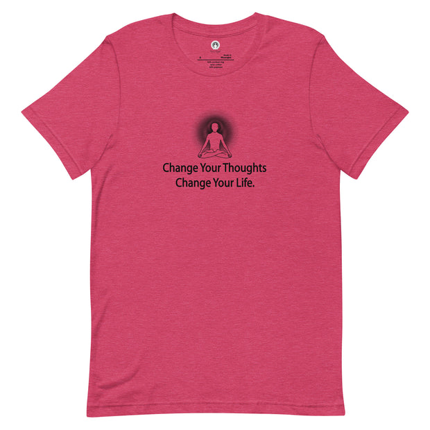 "Change Your Thoughts, Change Your Life" Positive Thought Brand Unisex T-Shirt (Black Graphic)