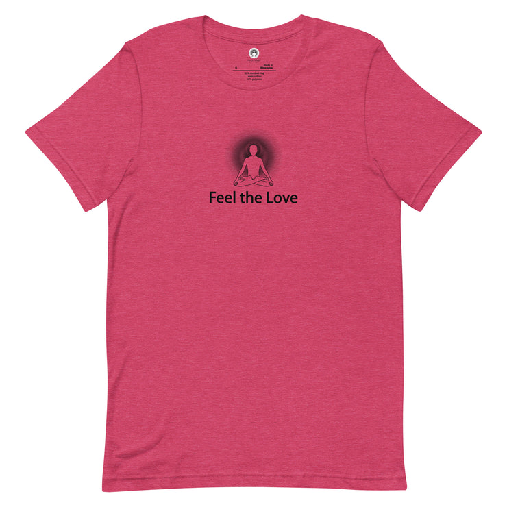 "Feel the Love" Positive Thought Brand Unisex T-Shirt (Black Graphic)