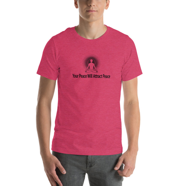 "Your Peace Will Attract Peace" Positive Thought Brand Unisex T-Shirt (Black Graphic)