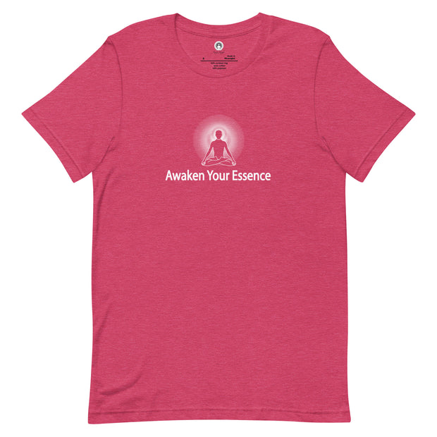 "Awaken Your Essence" Positive Thought Brand Unisex T-Shirt (White Graphic)