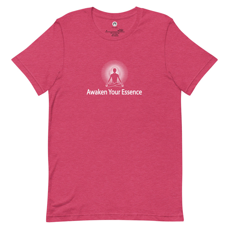 "Awaken Your Essence" Positive Thought Brand Unisex T-Shirt (White Logo)