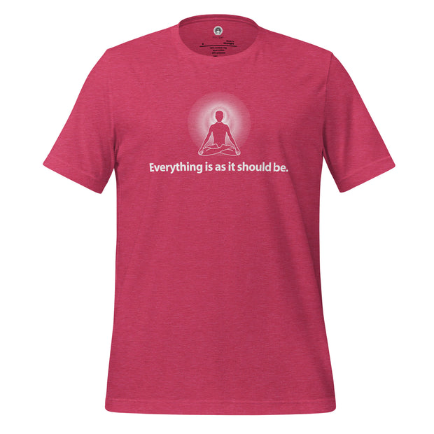 "Everything is as it should be" Positive Thought Brand Unisex T-Shirt (White Graphic)