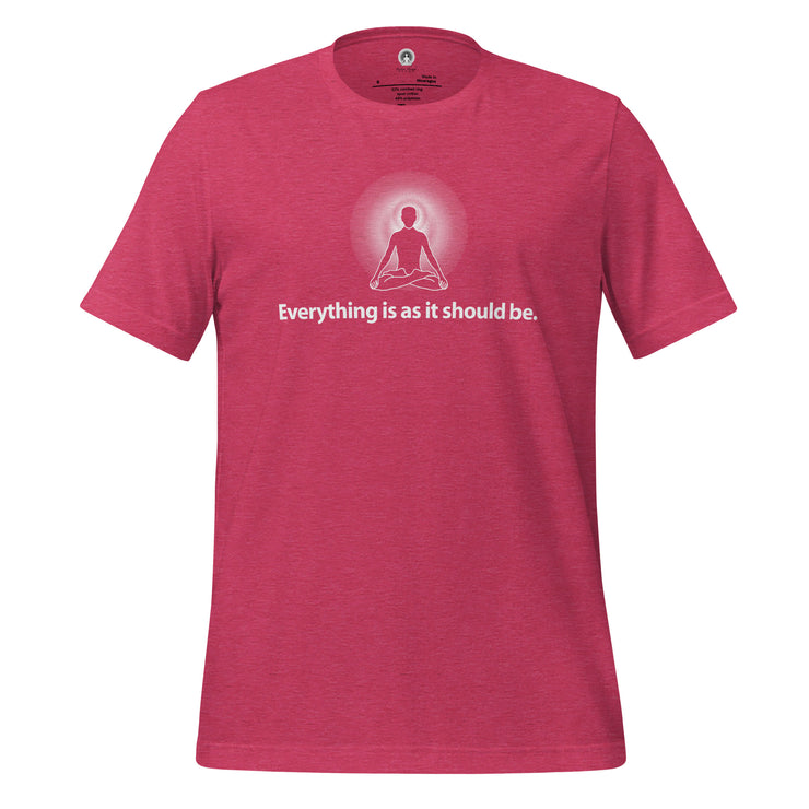 "Everything is as it should be" Positive Thought Brand Unisex T-Shirt (White Graphic)
