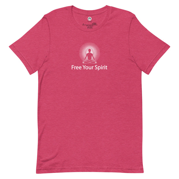 "Free Your Spirit" Positive Thought Brand Unisex T-Shirt (White Graphic))