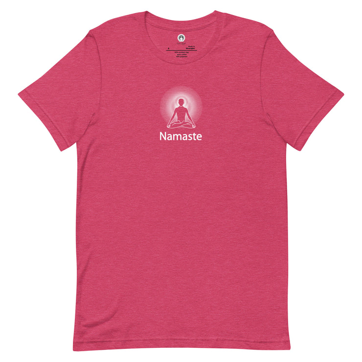 "Namaste" Positive Thought Brand Unisex T-Shirt (White Graphic)