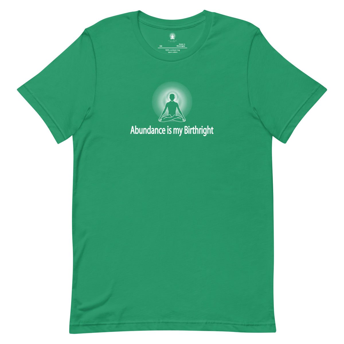 "Abundance is my Birthright" Positive Thought Brand Unisex T-Shirt (White Graphic)