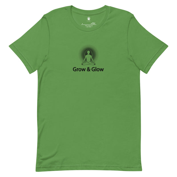 "Grow & Glow" Positive Thought Brand Unisex T-Shirt (Black Graphic)