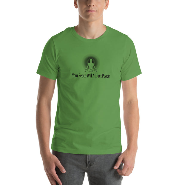 "Your Peace Will Attract Peace" Positive Thought Brand Unisex T-Shirt (Black Graphic)