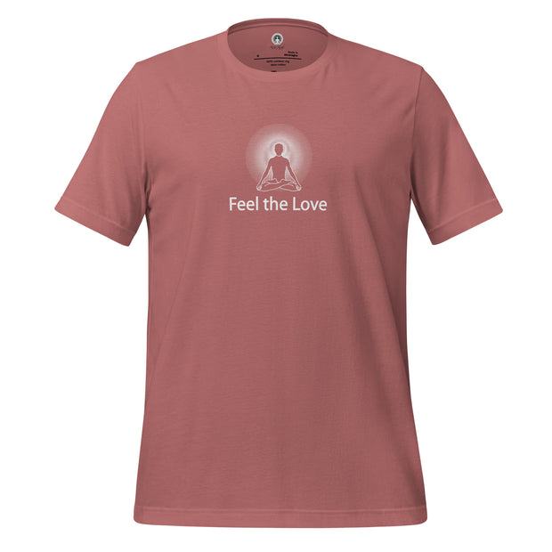 "Feel the Love" Positive Thought Brand Unisex T-Shirt (White Graphic)