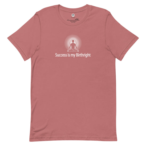 "Success is my Birthright" Positive Thought Brand Unisex T-Shirt (White Graphic)