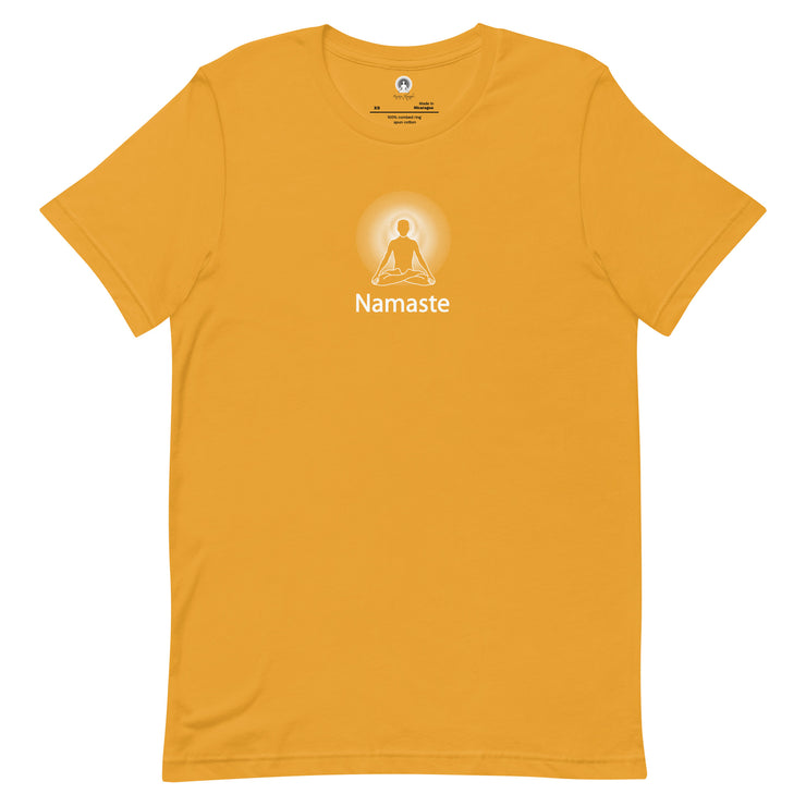"Namaste" Positive Thought Brand Unisex T-Shirt (White Graphic)