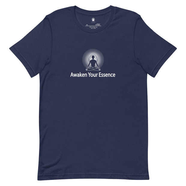 "Awaken Your Essence" Positive Thought Brand Unisex T-Shirt (White Graphic)