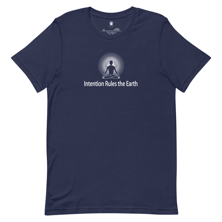"Intention Rules the Earth" Positive Thought Brand Unisex T-Shirt (White Graphic)
